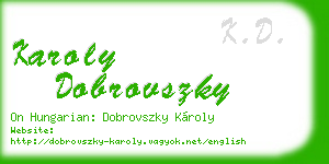 karoly dobrovszky business card